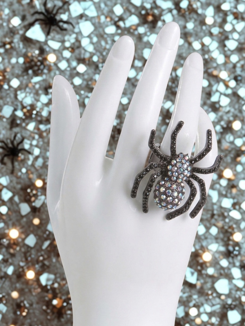 Betsey Johnson Purple Gem Spider Cocktail Ring NWT